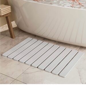 NIB Summer&Kiss Wooden Stone Mat,Foldable,Drying,Bathroom,Counter,
Nonslip,White